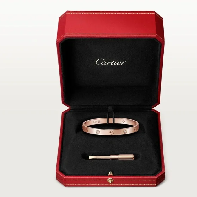 Love Bracelet, Classic Model, 4 Diamonds Love Bracelet, Classic Model, 4 Diamonds