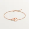 Love Bracelet, on Chain, Half-Paved