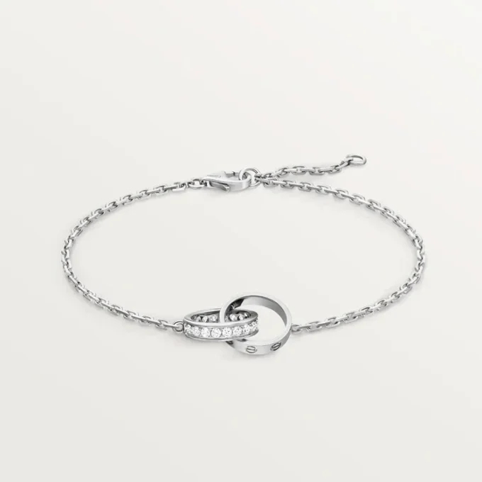 Love Bracelet, on Chain, Half-Paved