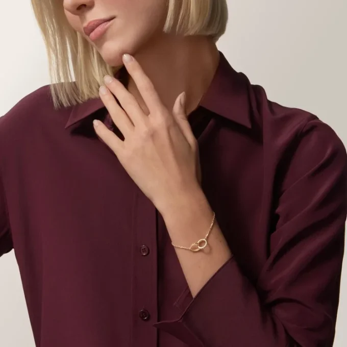 Love Bracelet, on Chain, Half-Paved