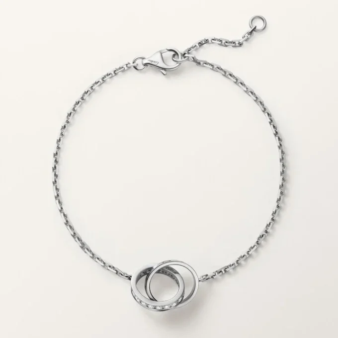 Love Bracelet, on Chain, Half-Paved