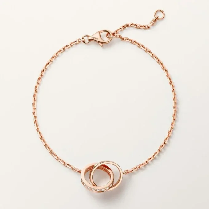 Love Bracelet, on Chain, Half-Paved