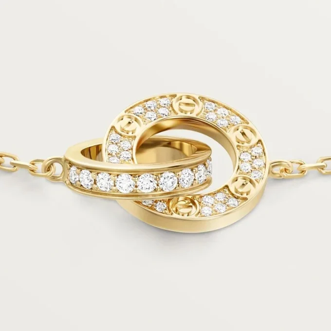 Love Bracelet, on Chain, Paved