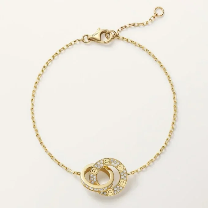 Love Bracelet, on Chain, Paved