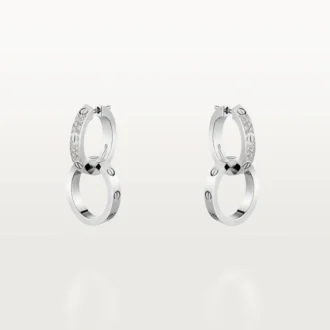 Love Earrings, Multiwear, Half-Paved Love Earrings, Multiwear, Half-Paved