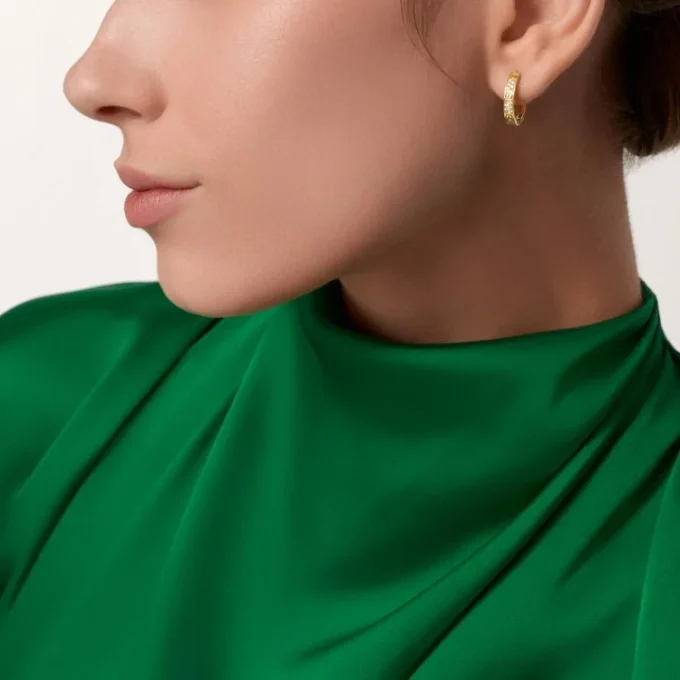 Love Earrings, Multiwear, Half-Paved Love Earrings, Multiwear, Half-Paved