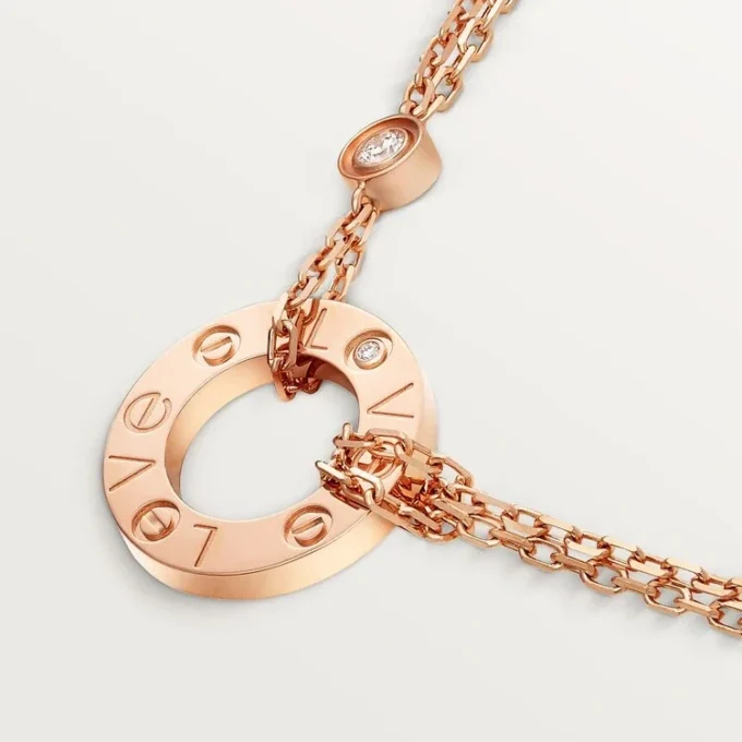 Love Necklace, 2 Diamonds – Rose Gold, Diamonds – Cartier
