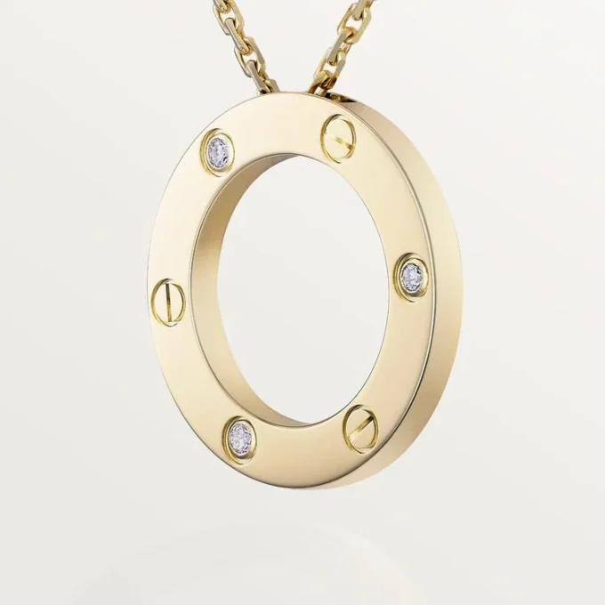 Love Necklace, 3 Diamonds – Yellow Gold, Diamonds – Cartier