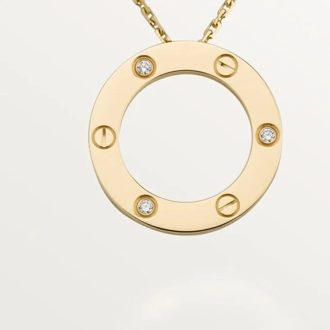 Love Necklace, 3 Diamonds – Yellow Gold, Diamonds – Cartier