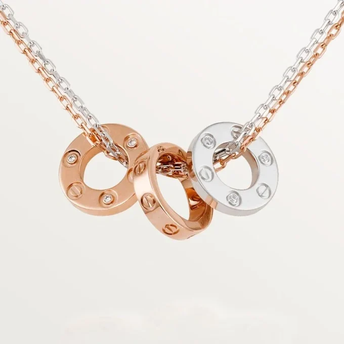 Love Necklace, 6 Diamonds – Rose Gold, White Gold, Diamonds – Cartier