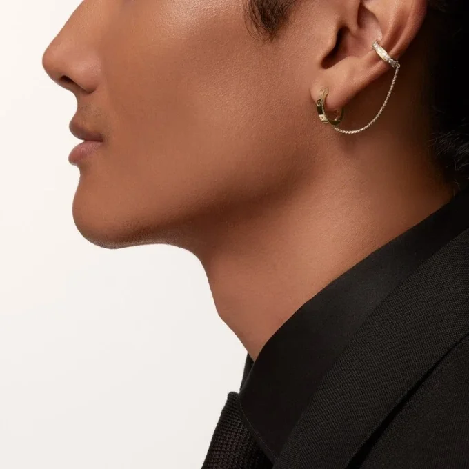 Love Single Earrings, Multiwear, Half-Paved Love Single Earrings, Multiwear, Half-Paved