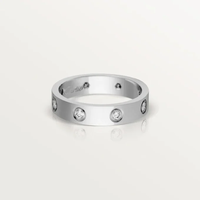 Love Wedding Band, 8 Diamonds – White Gold, Diamonds – Cartier