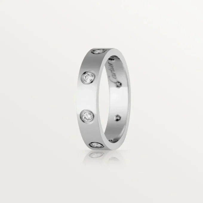 Love Wedding Band, 8 Diamonds – White Gold, Diamonds – Cartier