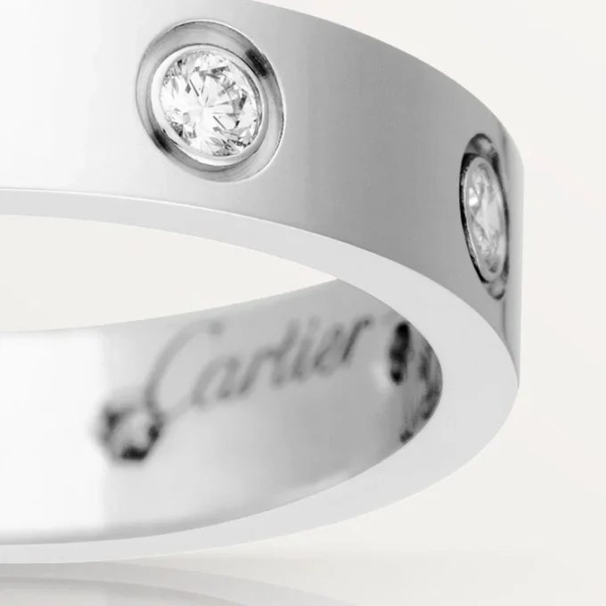 Love Wedding Band, 8 Diamonds – White Gold, Diamonds – Cartier