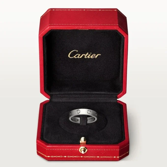 Love Wedding Band, 8 Diamonds – White Gold, Diamonds – Cartier