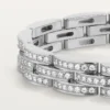 Maillon Panthere Bracelet, Triple Row, Paved