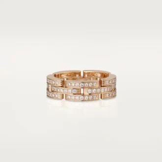 Maillon Panthere Ring, Triple Row, Paved