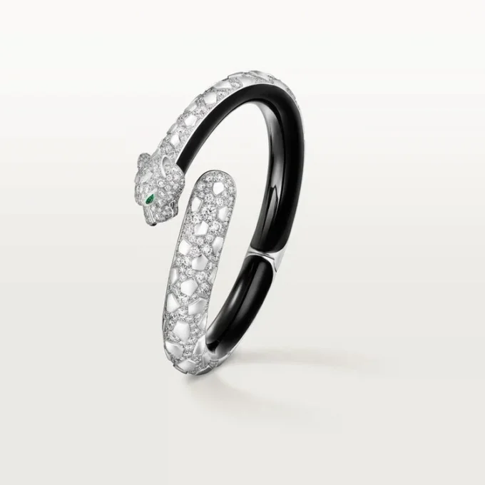 Panthere De Cartier Bracelet, Black Lacquer, Paved