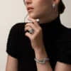 Panthere De Cartier Bracelet, Black Lacquer, Paved