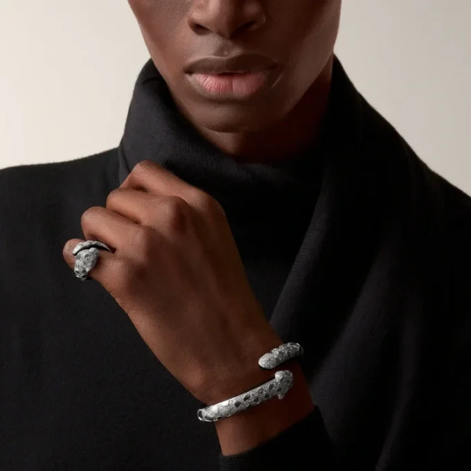 Panthere De Cartier Bracelet, Black Lacquer, Paved