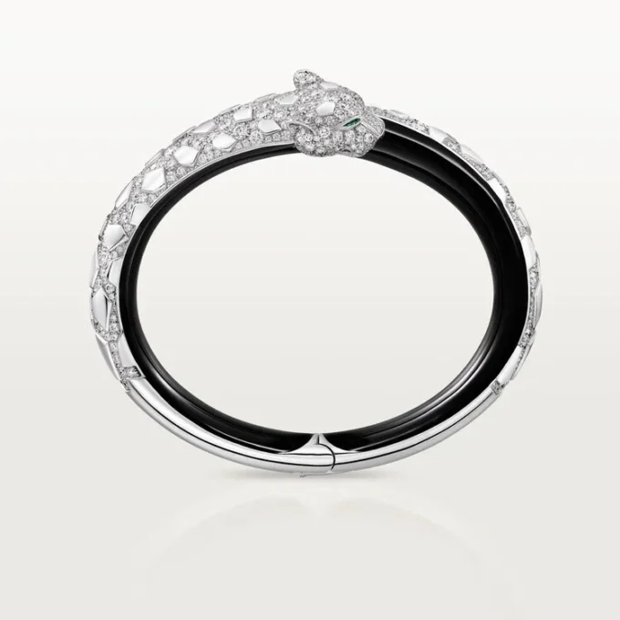 Panthere De Cartier Bracelet, Black Lacquer, Paved