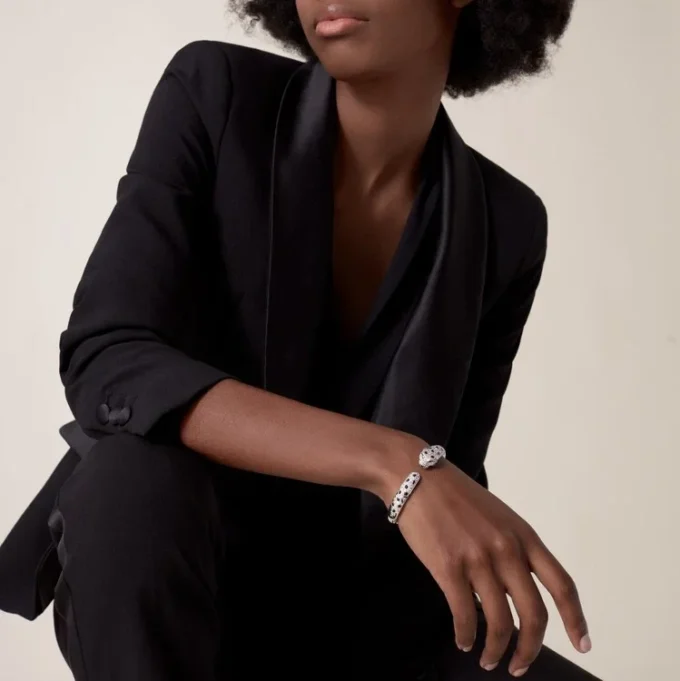 Panthere De Cartier Bracelet, Medium Model, Half-Paved Panthere De Cartier Bracelet, Medium Model, Half-Paved