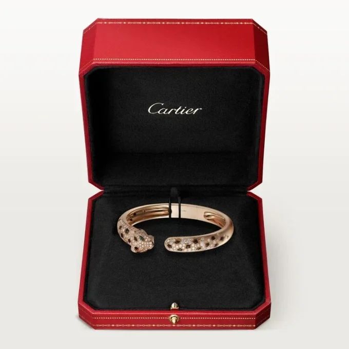 Panthere De Cartier Bracelet, Medium Model, Half-Paved