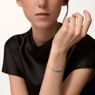 Panthere De Cartier Bracelet, on Chain, Half-Paved