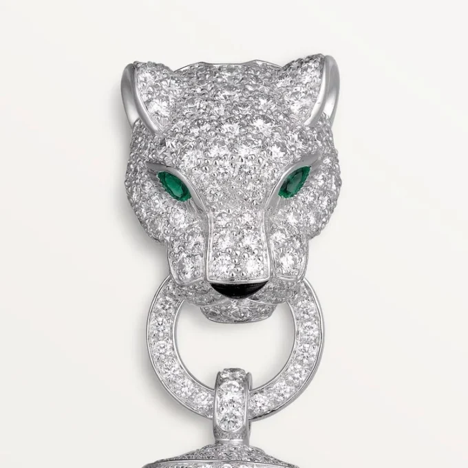 Panthere De Cartier Bracelet, on Chain, Half-Paved