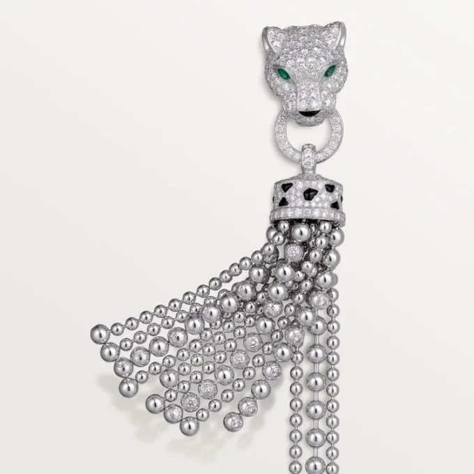 Panthere De Cartier Bracelet, on Chain, Half-Paved