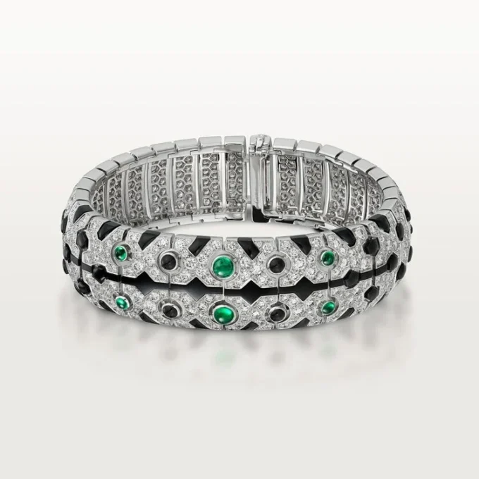 Panthere De Cartier Cuff, Emerald, Paved Panthere De Cartier Cuff, Emerald, Paved