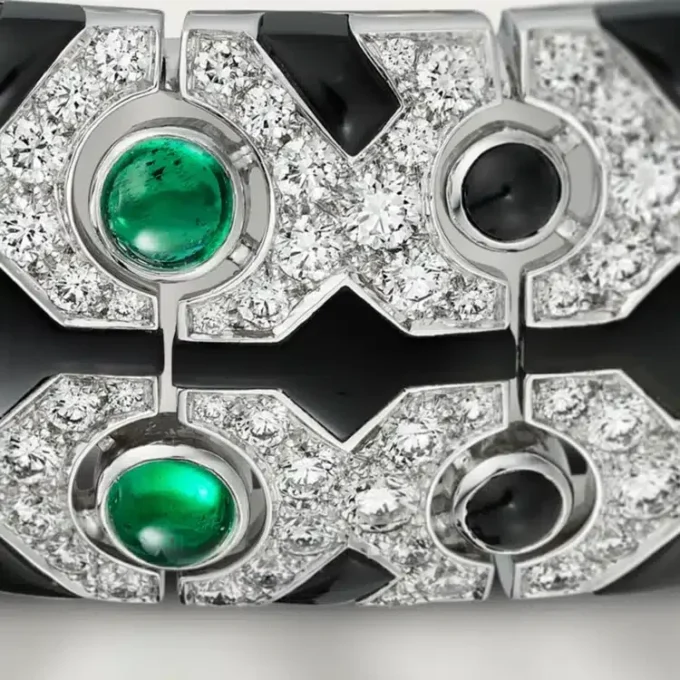 Panthere De Cartier Cuff, Emerald, Paved Panthere De Cartier Cuff, Emerald, Paved