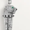 Panthere De Cartier Earrings, Emeralds, Paved Panthere De Cartier Earrings, Emeralds, Paved