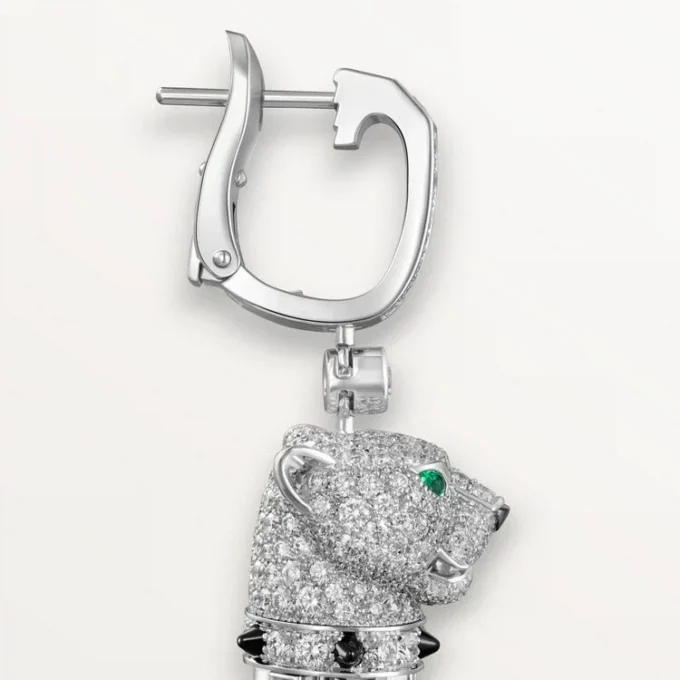 Panthere De Cartier Earrings, Paved Panthere De Cartier Earrings, Paved