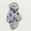 Panthere De Cartier Earrings, Sapphires, Paved Panthere De Cartier Earrings, Sapphires, Paved
