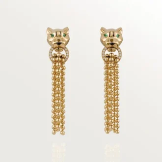 Panthere De Cartier Earrings – Yellow Gold, Diamonds, Tsavorite Garnets, Onyx – Cartier Panthere De Cartier Earrings – Yellow Gold, Diamonds, Tsavorite Garnets, Onyx – Cartier