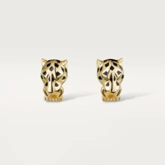 Panthere De Cartier Earrings – Yellow Gold, Lacquer, Diamonds, Tsavorite Garnets, Onyx – Cartier Panthere De Cartier Earrings – Yellow Gold, Lacquer, Diamonds, Tsavorite Garnets, Onyx – Cartier