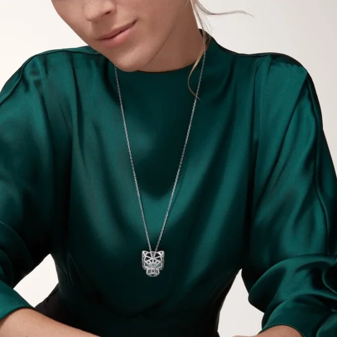 Panthere De Cartier Necklace – White Gold, Emeralds, Diamonds, Onyx – Cartier