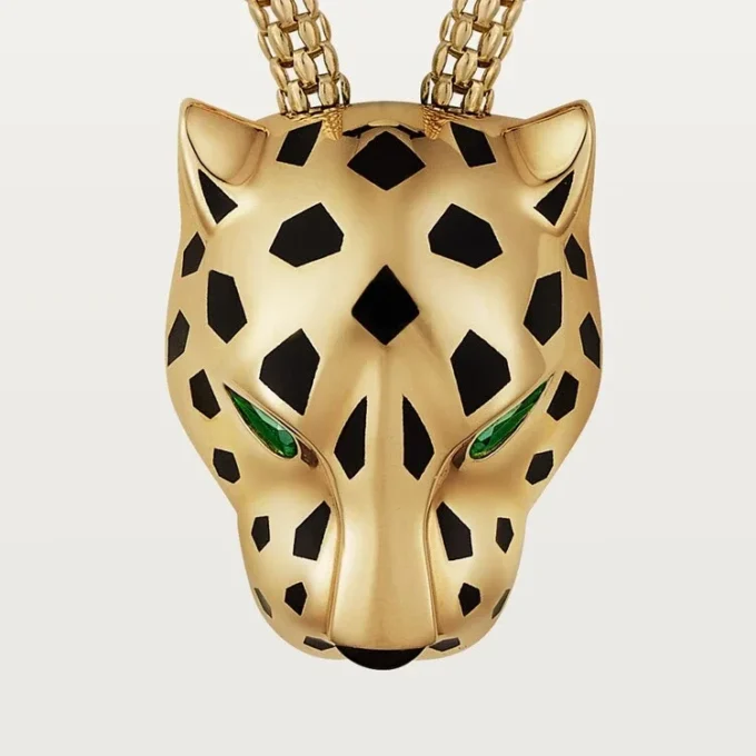 Panthere De Cartier Necklace – Yellow Gold, Lacquer, Diamonds, Tsavorite Garnet, Onyx – Cartier