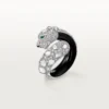 Panthere De Cartier Ring, Black Lacquer, Paved Panthere De Cartier Ring, Black Lacquer, Paved
