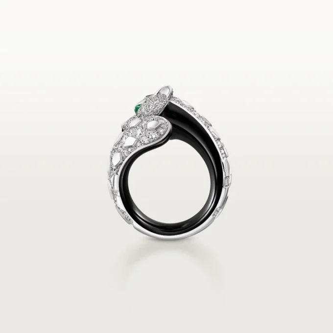Panthere De Cartier Ring, Black Lacquer, Paved Panthere De Cartier Ring, Black Lacquer, Paved