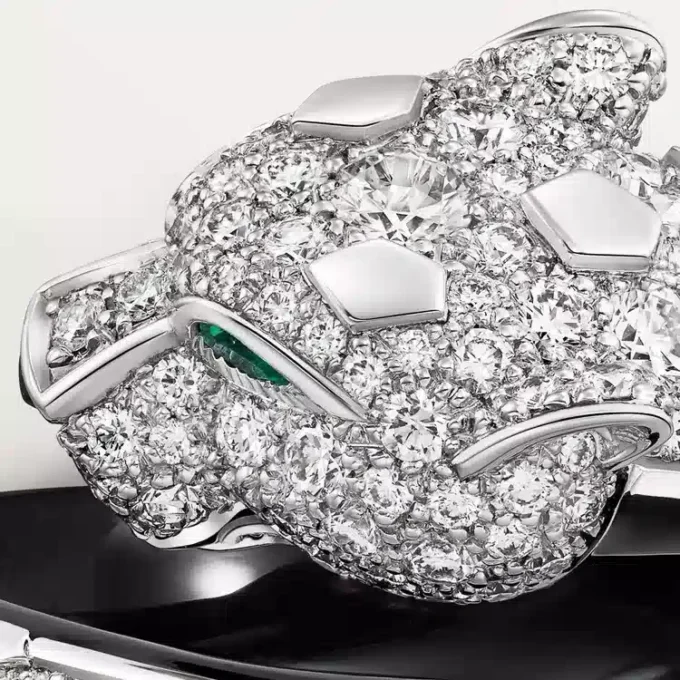 Panthere De Cartier Ring, Black Lacquer, Paved Panthere De Cartier Ring, Black Lacquer, Paved