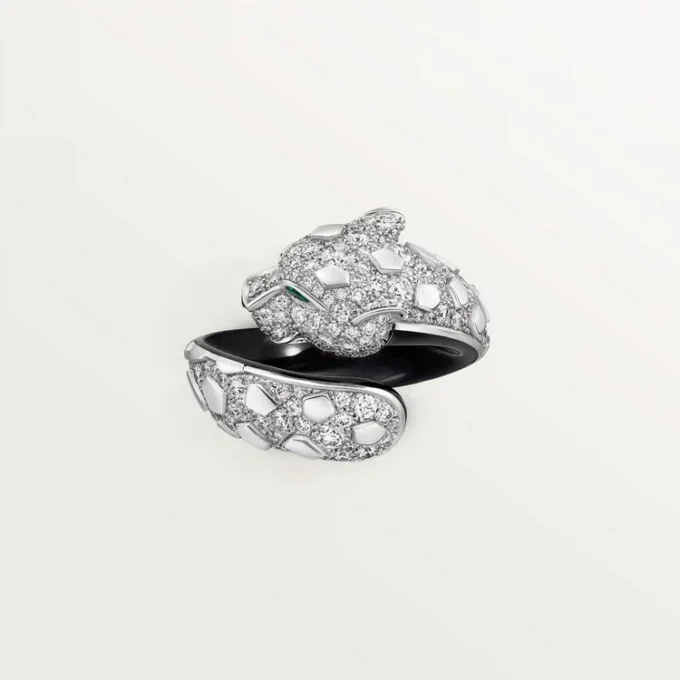 Panthere De Cartier Ring, Black Lacquer, Paved Panthere De Cartier Ring, Black Lacquer, Paved