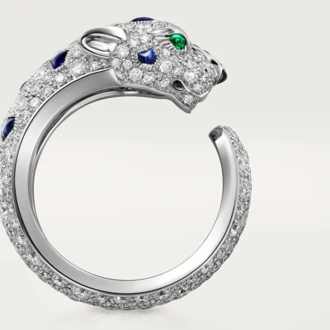 Panthere De Cartier Ring, Medium Model, Half-Paved Panthere De Cartier Ring, Medium Model, Half-Paved