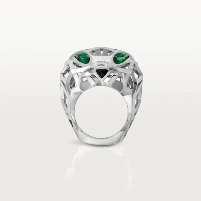 Panthere De Cartier Ring – Non-Rhodiumized White Gold, Tsavorite Garnets, Onyx – Cartier