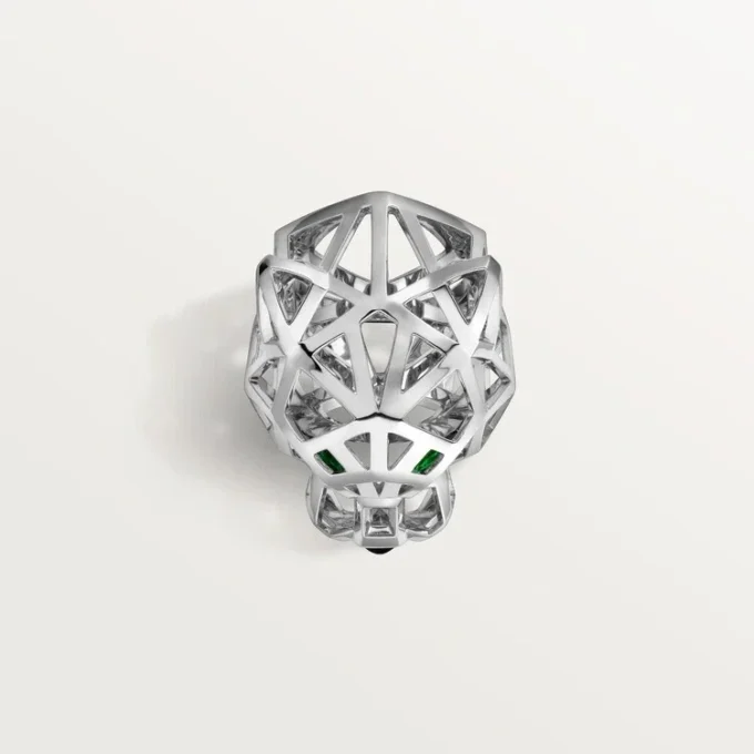 Panthere De Cartier Ring – Non-Rhodiumized White Gold, Tsavorite Garnets, Onyx – Cartier