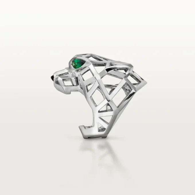 Panthere De Cartier Ring – Non-Rhodiumized White Gold, Tsavorite Garnets, Onyx – Cartier