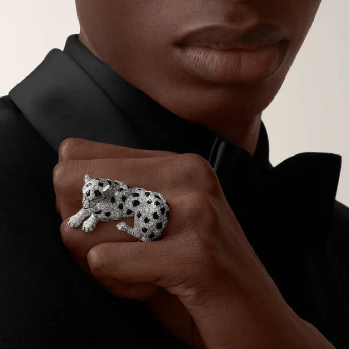Panthere De Cartier Ring, Paved Panthere De Cartier Ring, Paved
