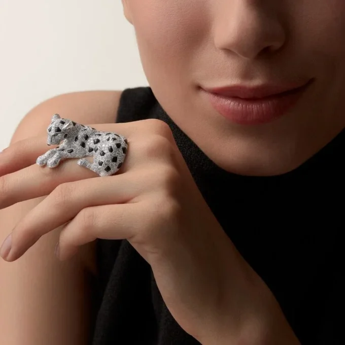 Panthere De Cartier Ring, Paved Panthere De Cartier Ring, Paved