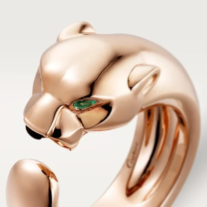 Panthere De Cartier Ring – Pink Gold, Tsavorite Garnets, Onyx – Cartier